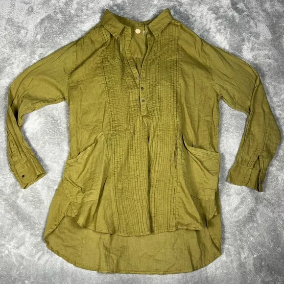 Free People Blouse Womens XS FP One Waverly Sheer Boho Hippie Long Sleeve Tunic - Picture 4 of 10